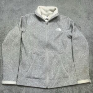 The North Face Jacket Women's S Gray Fleece Full Zip High Collar Outdoor *SPOTS